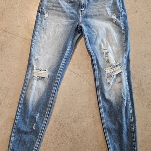Distressed Blue Jeans